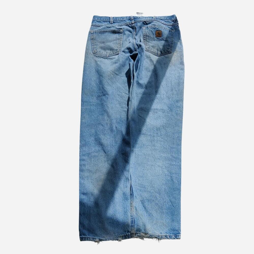Carhartt blue cotton jeans with a relaxed fit